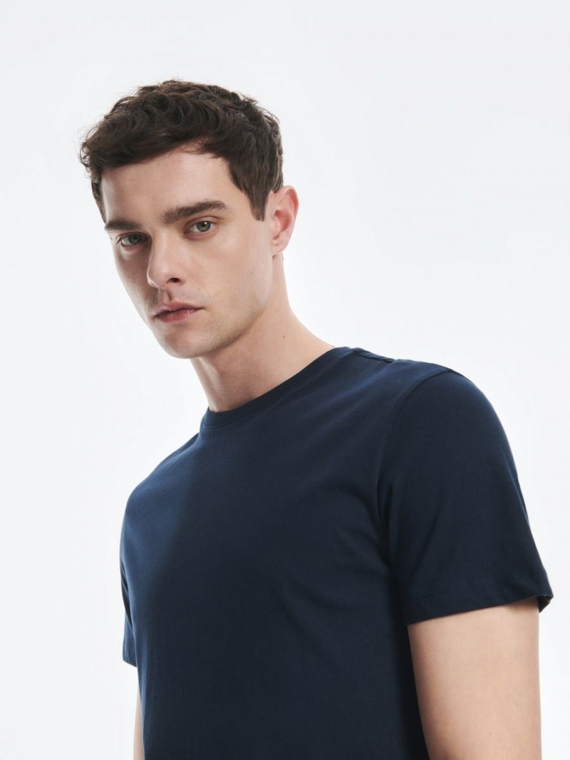 Reserved Regular fit T-shirt Námornícka Modrá | 14280RTAY