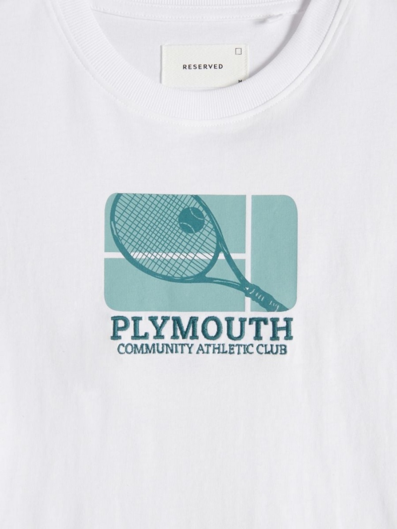 Reserved Regular fit T-shirt with print Ivory | 85716LNOA