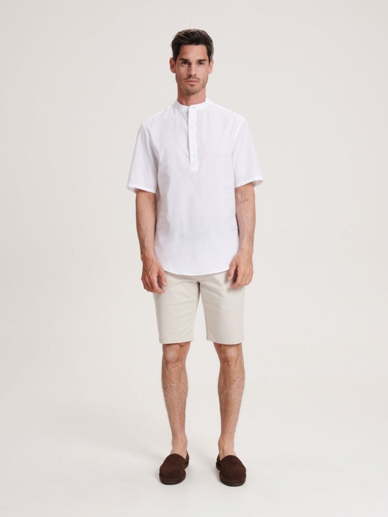 Reserved Regular fit linen rich shirt Biele | 72834THKF