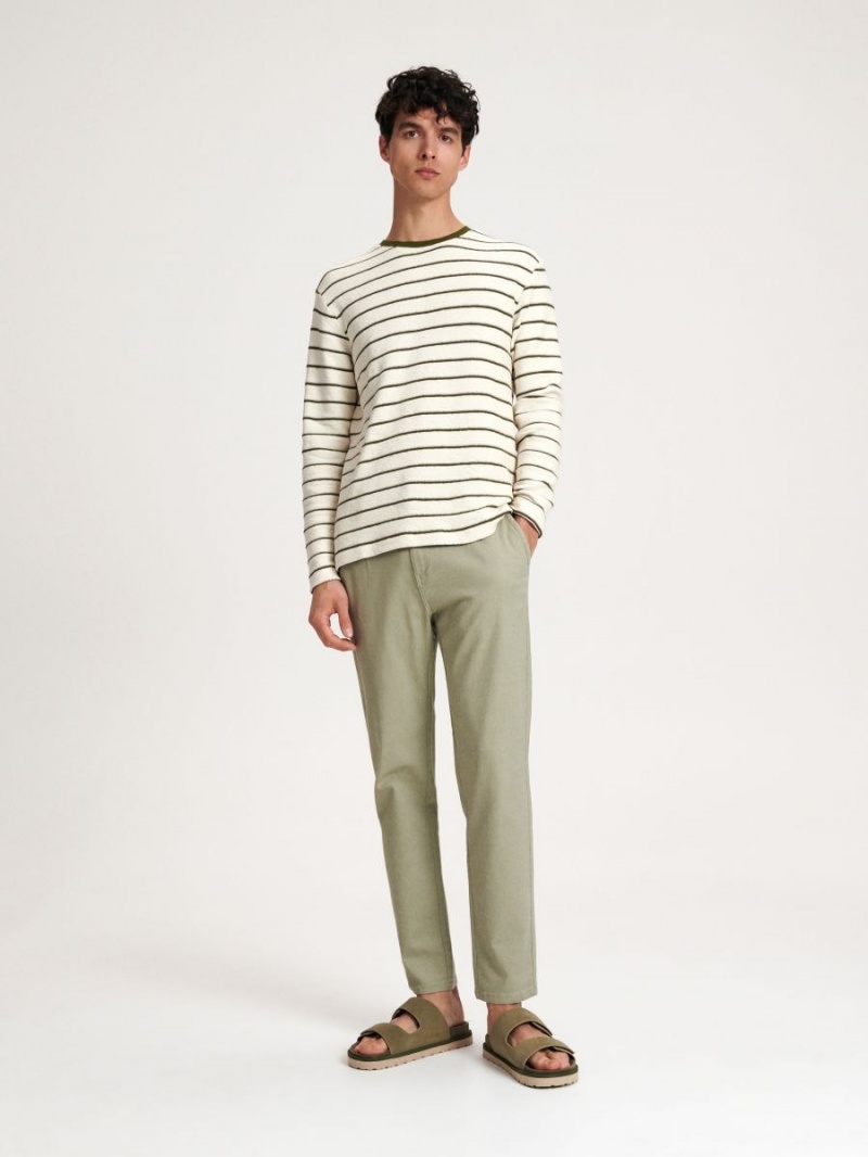 Reserved Regular fit stripe long sleeve T-shirt Hnedožltý | 02348ORZN