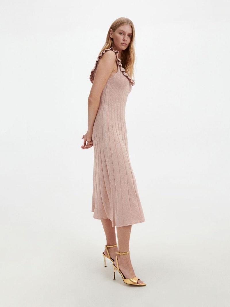 Reserved Rib knit jersey dress Béžové | 42761OZGJ