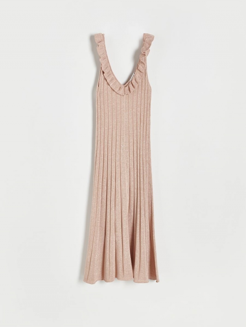 Reserved Rib knit jersey dress Béžové | 42761OZGJ