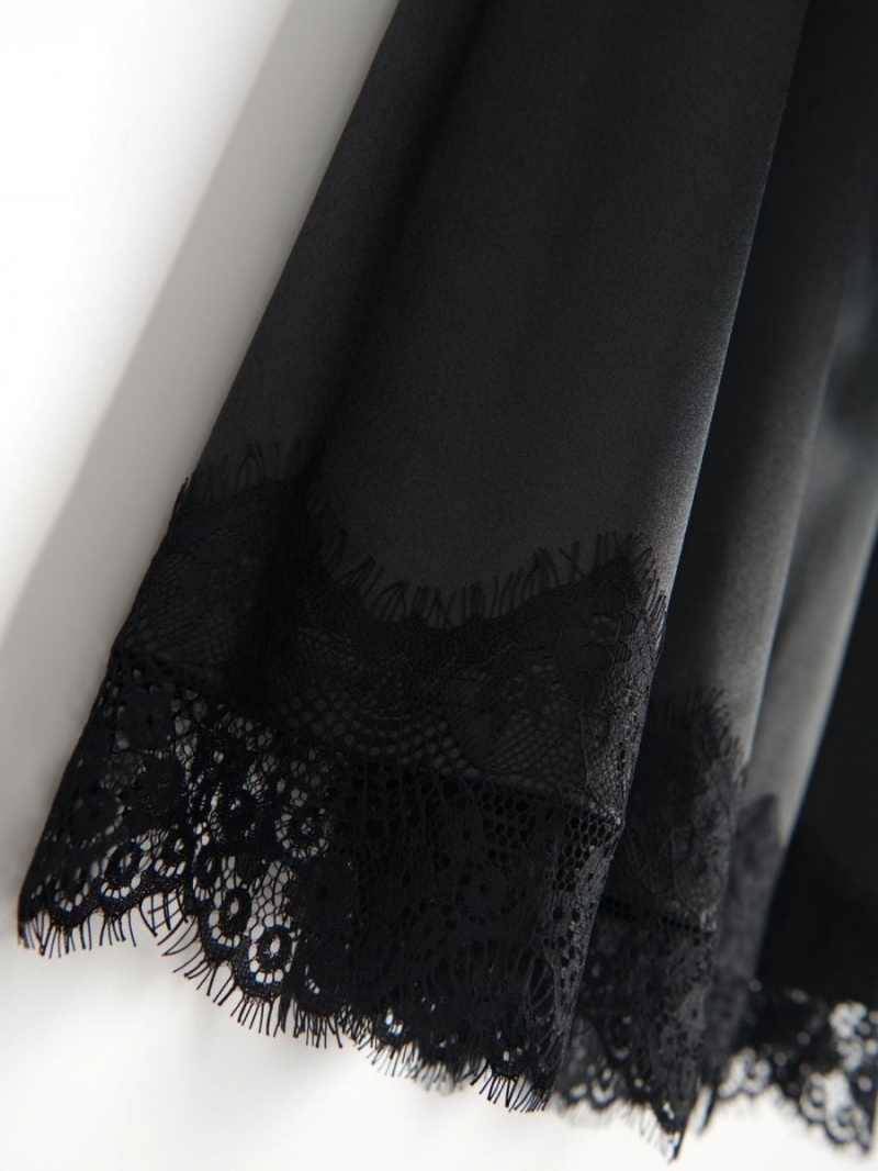 Reserved Satin skirt Čierne | 24067NJXH