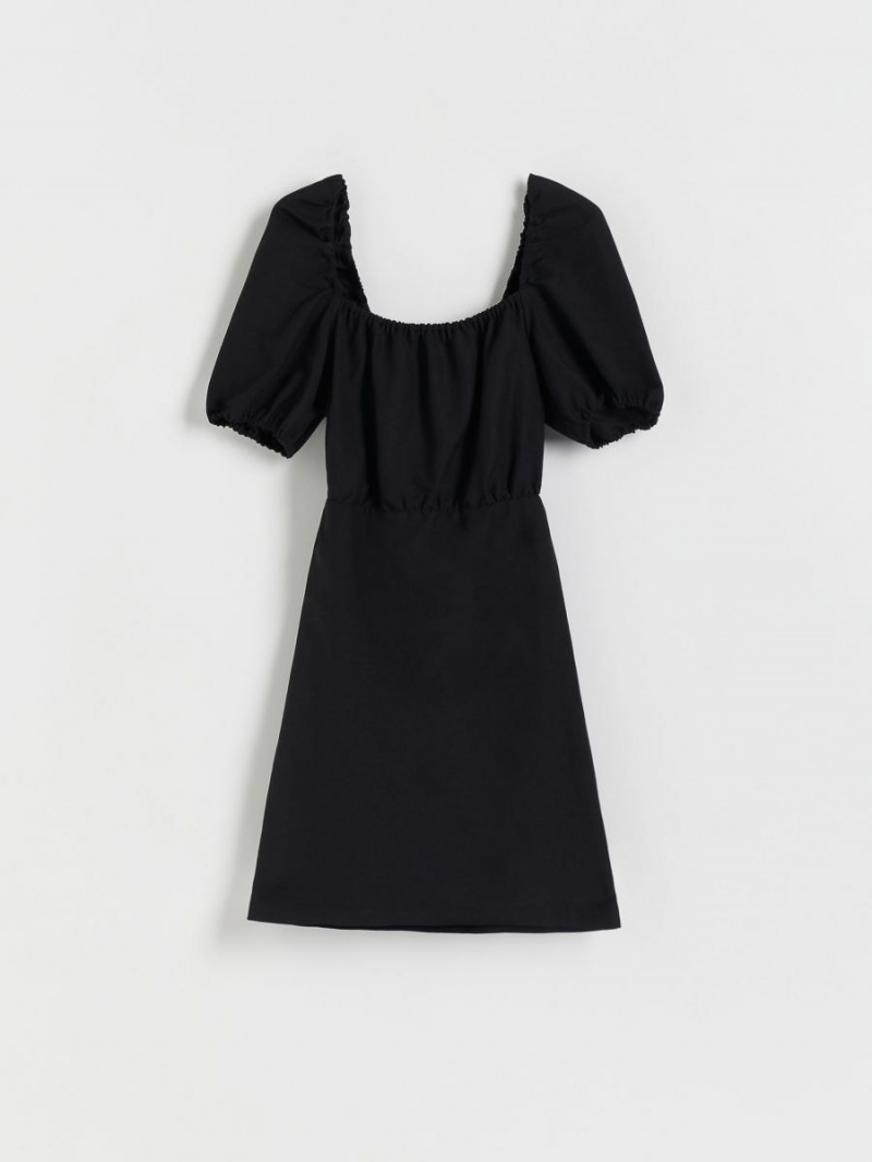 Reserved Saty with puff sleeves Čierne | 56810ZONT