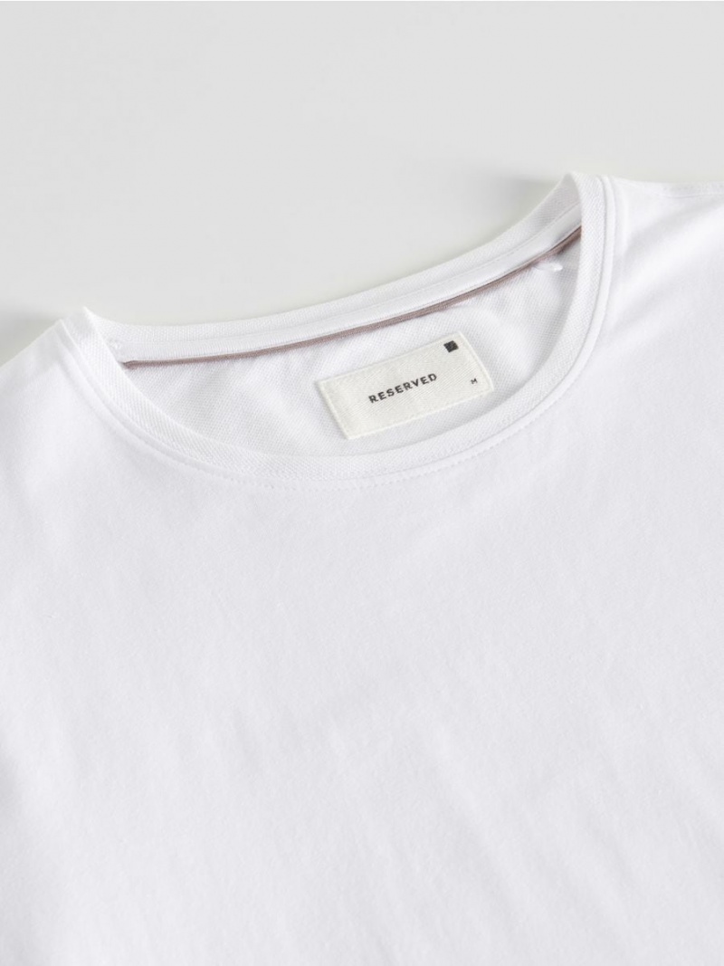Reserved Slim fit T-shirt Biele | 91460DAPK