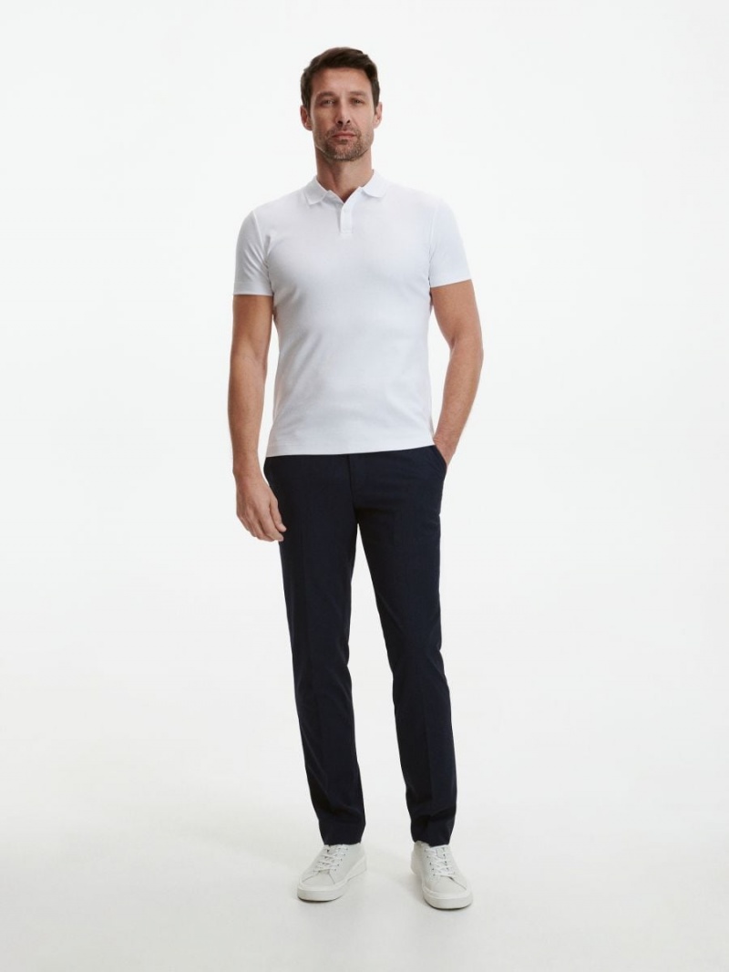Reserved Slim fit polo shirt Biele | 16284PYEJ
