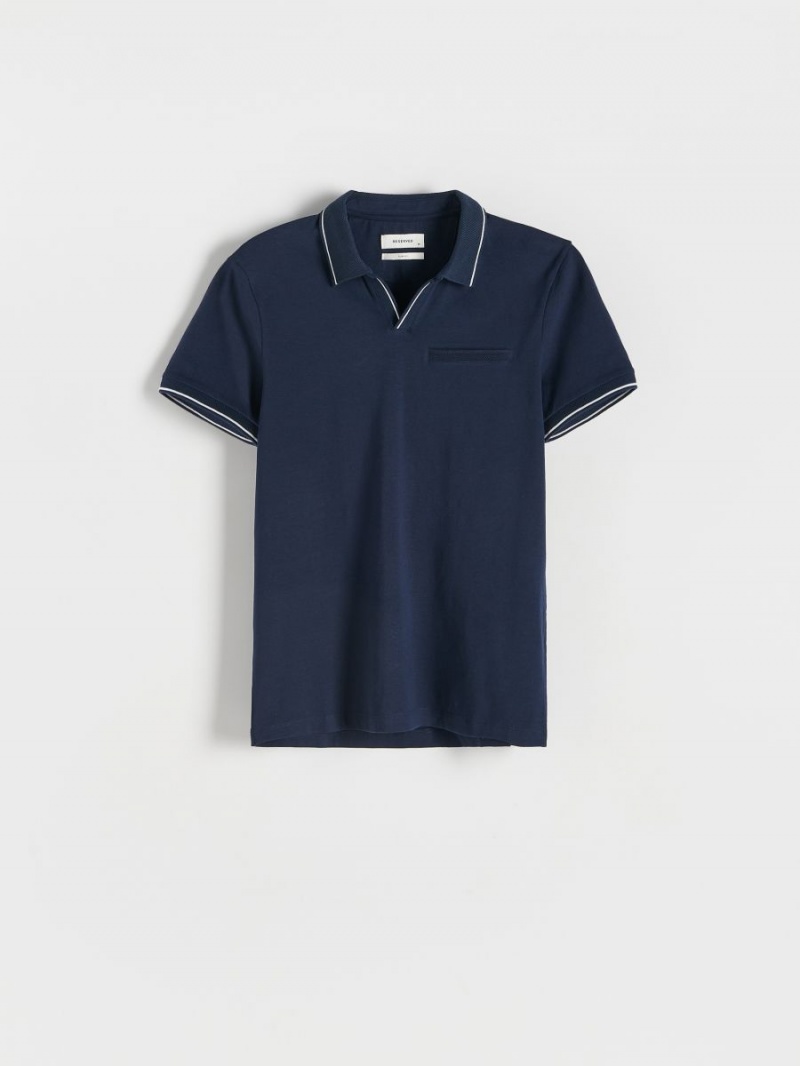 Reserved Slim fit polo shirt Námornícka Modrá | 28056EBCK