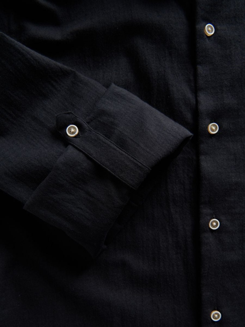 Reserved Slim fit shirt with stand up collar Čierne | 43726FMUY