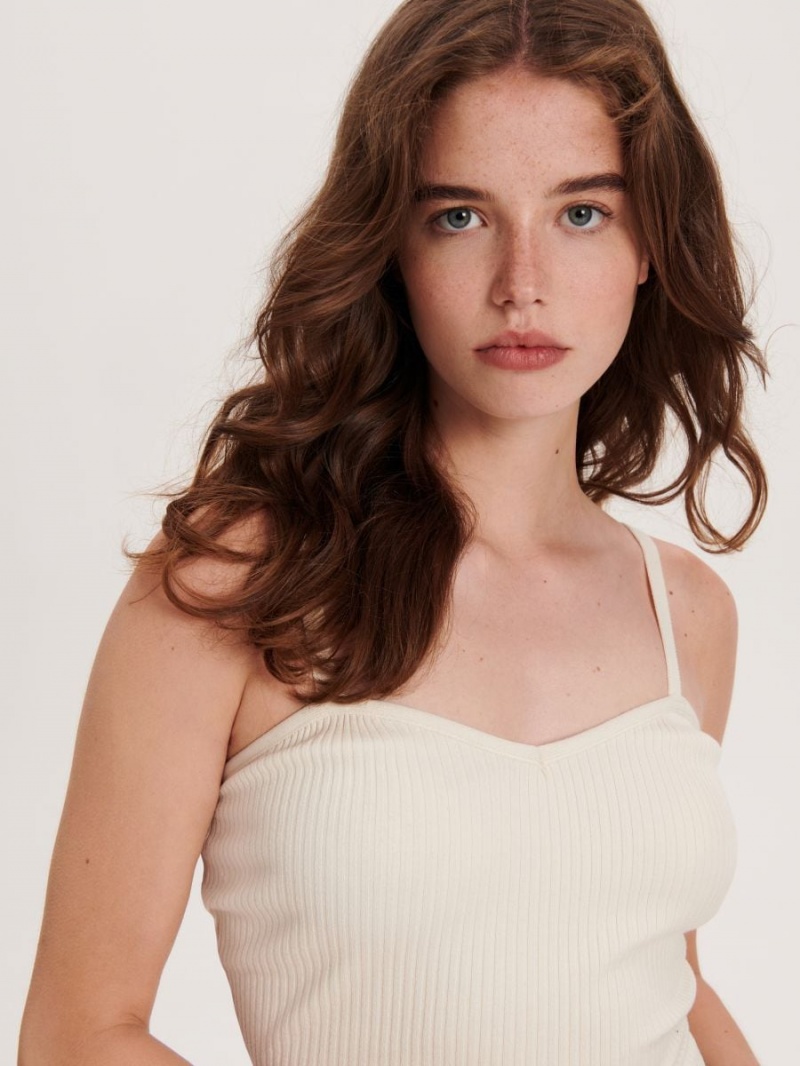 Reserved Slim fit top Ivory | 45167AUOS