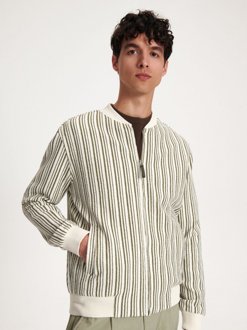 Reserved Stripe sweatshirt Zelene | 61502GPSJ