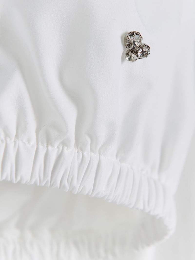 Reserved T-shirt with puff sleeves Ivory | 83276EIBT