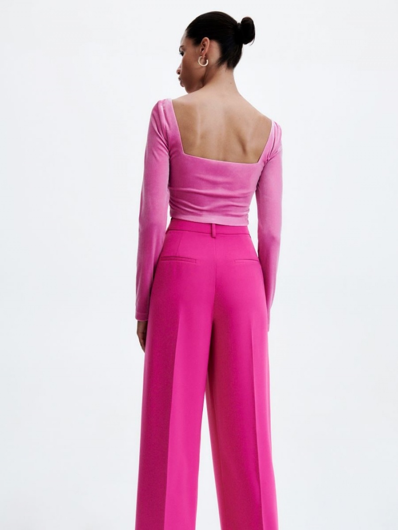 Reserved Velour top Ruzove | 18097ULKQ