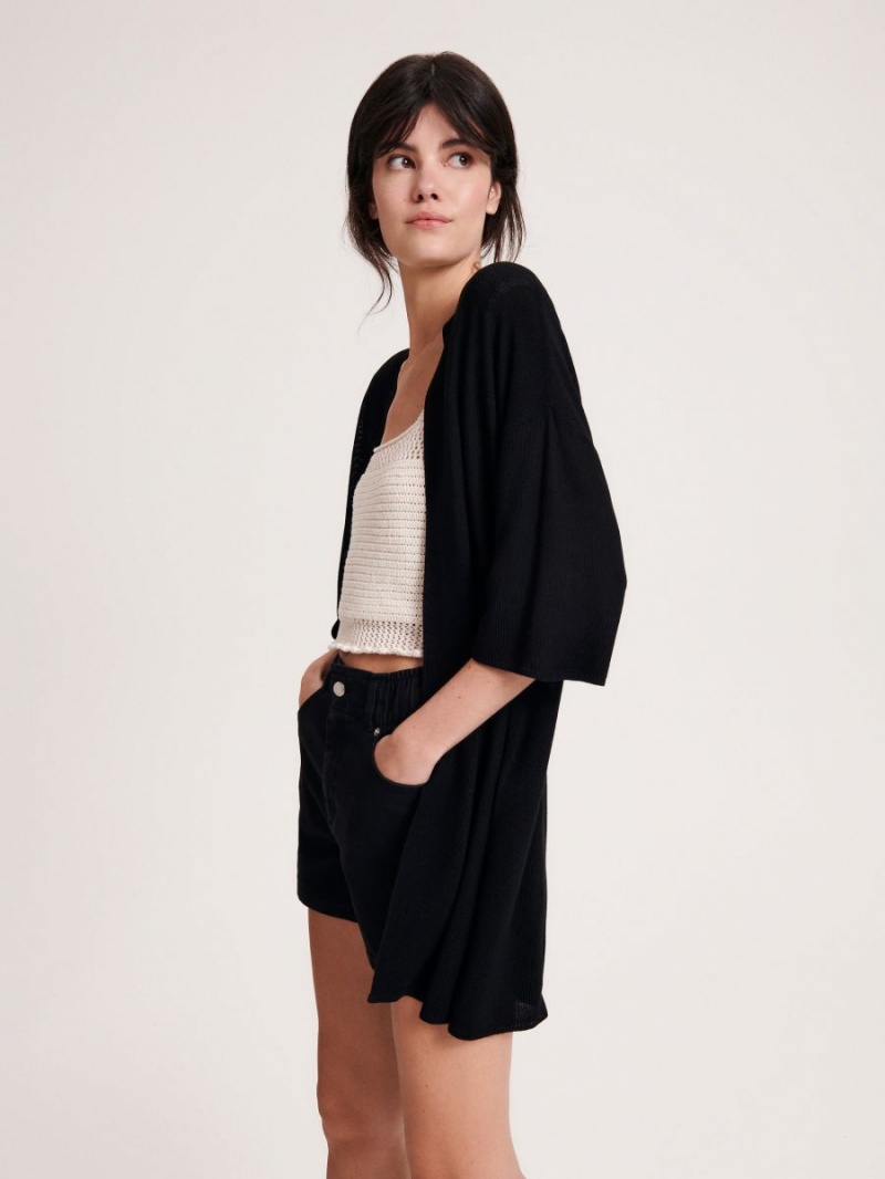 Reserved Viscose blend cardigan Čierne | 61209RZIV