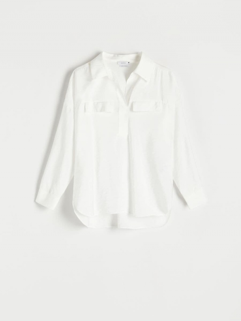 Reserved Viscose blouse Biele | 80973OFQM