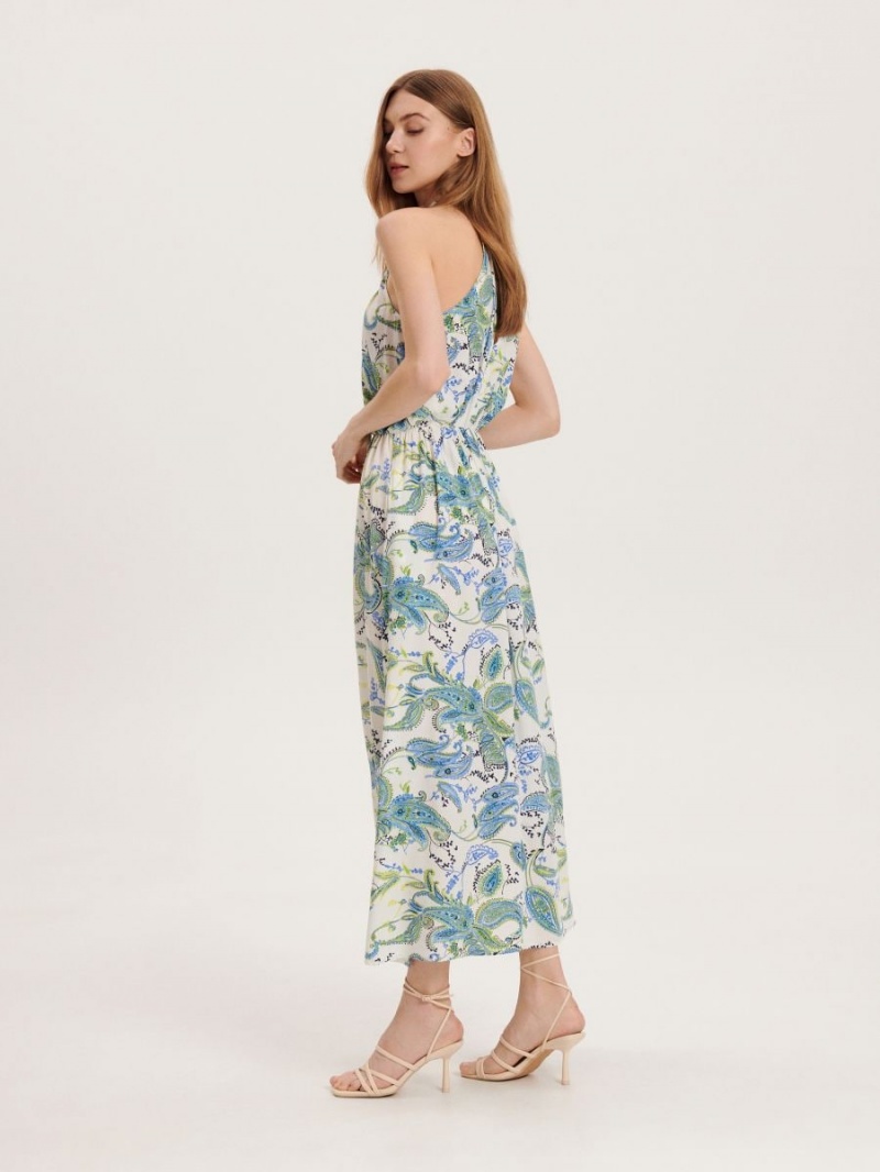 Reserved Viscose rich maxi dress Modre | 17032YKDH