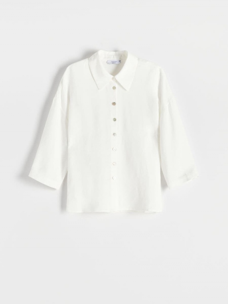 Reserved Viscose rich shirt Ivory | 94760VHQU