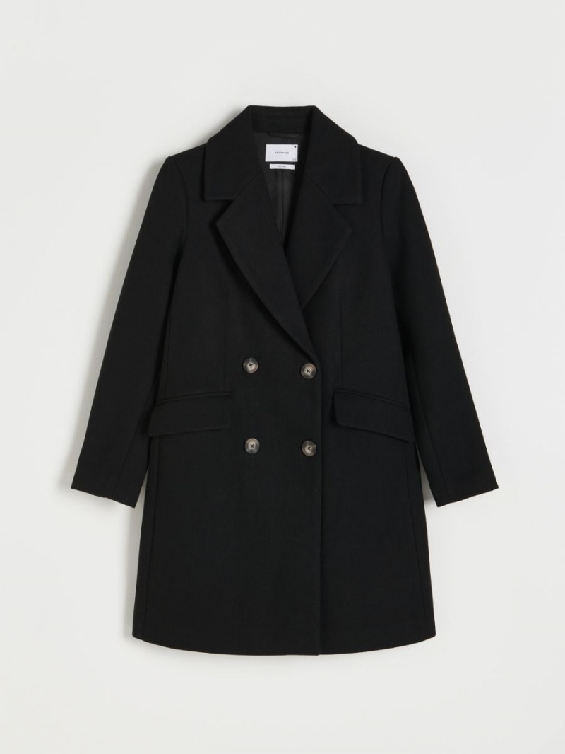 Reserved Vlna blend coat Čierne | 45361UIQD