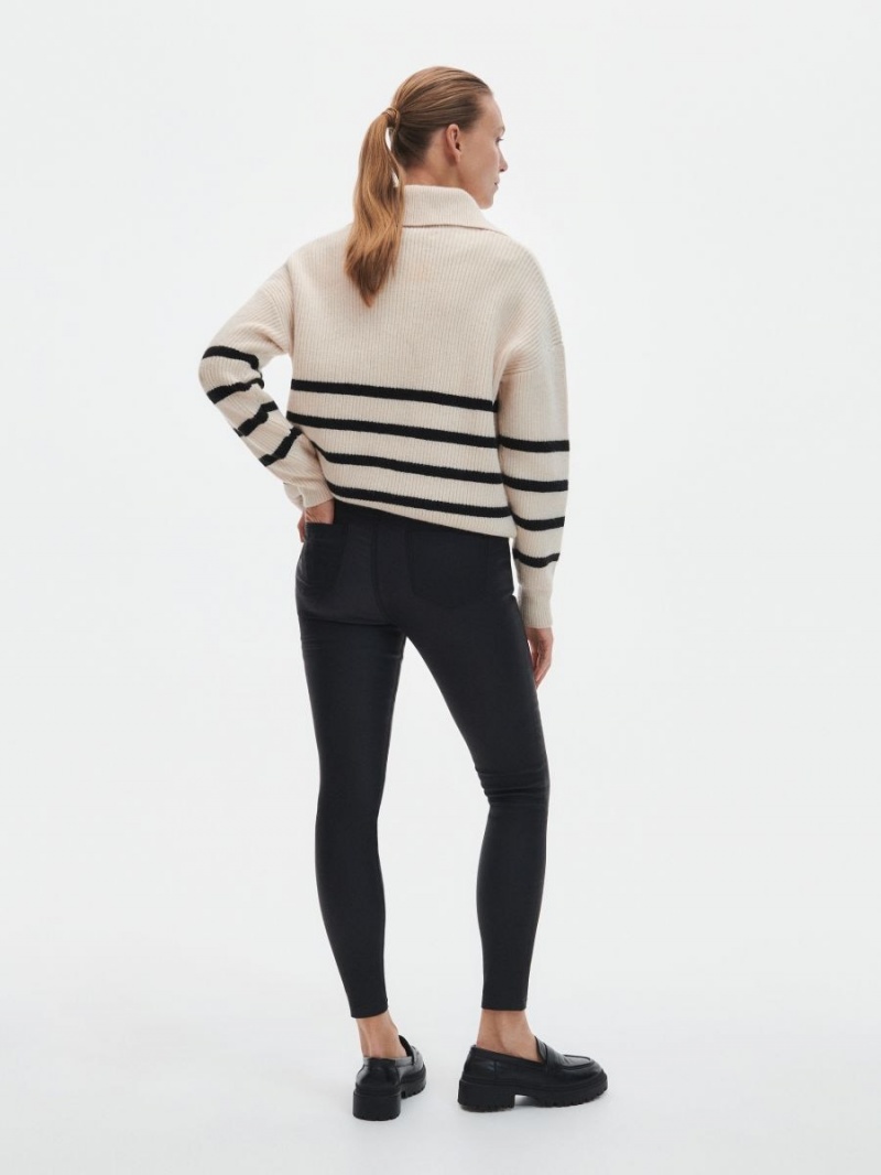 Reserved Waxed slim trousers Čierne | 13586PSNF