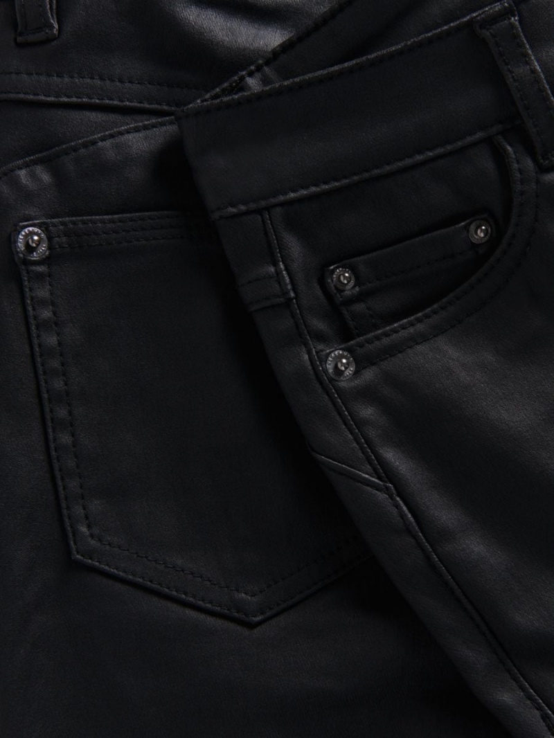 Reserved Waxed slim trousers Čierne | 13586PSNF