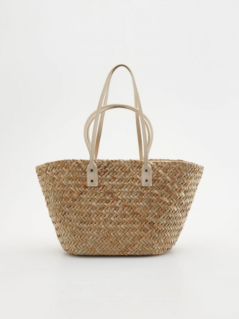 Reserved Woven straw basket bag Béžové | 46308ZAUG