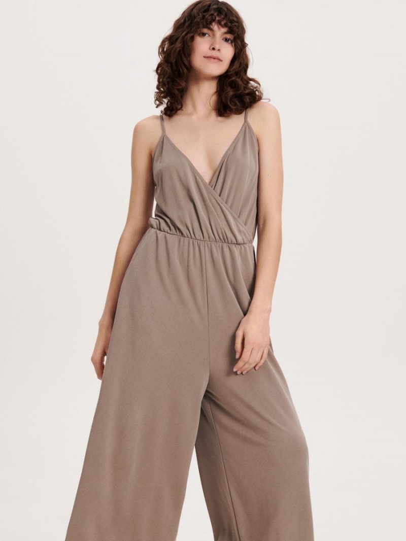 Reserved Wrap jumpsuit Hnede | 97423RZEM