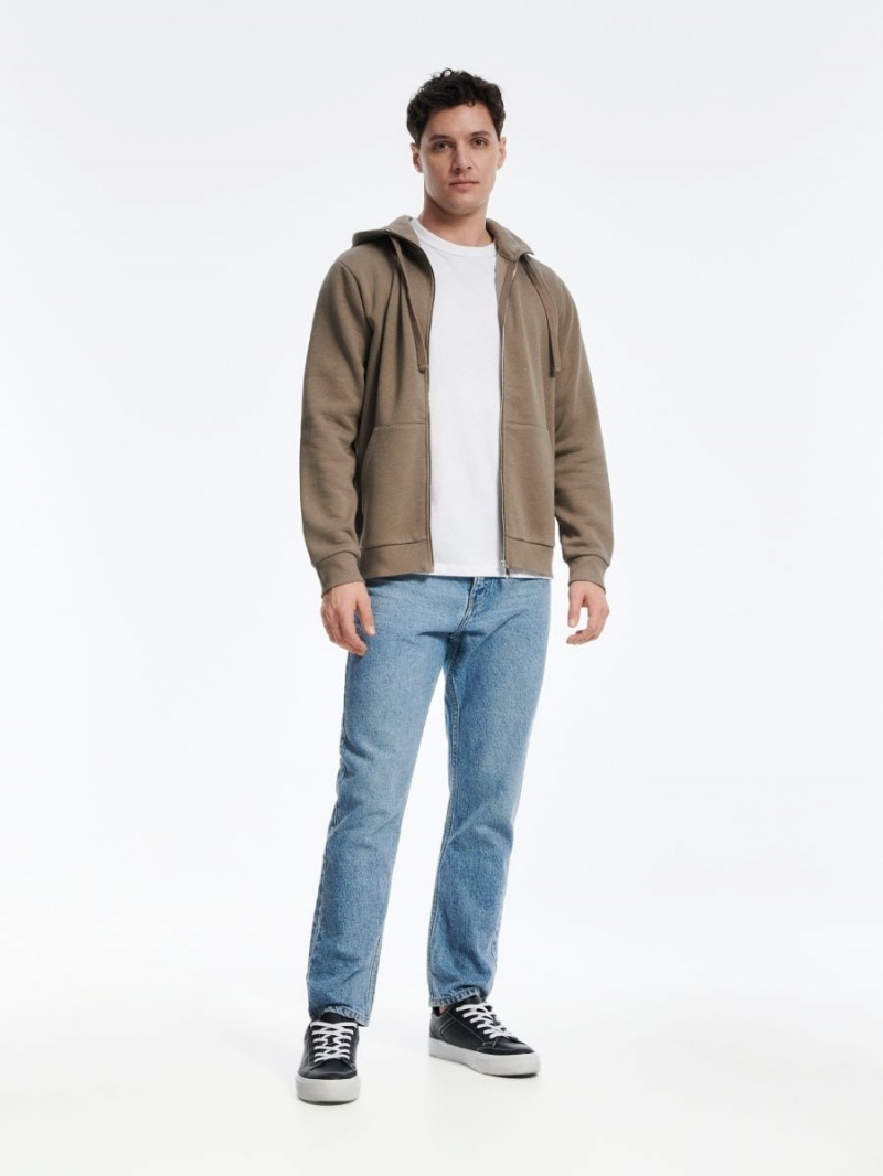 Reserved Zip up hoodie Béžové | 70253EAYP
