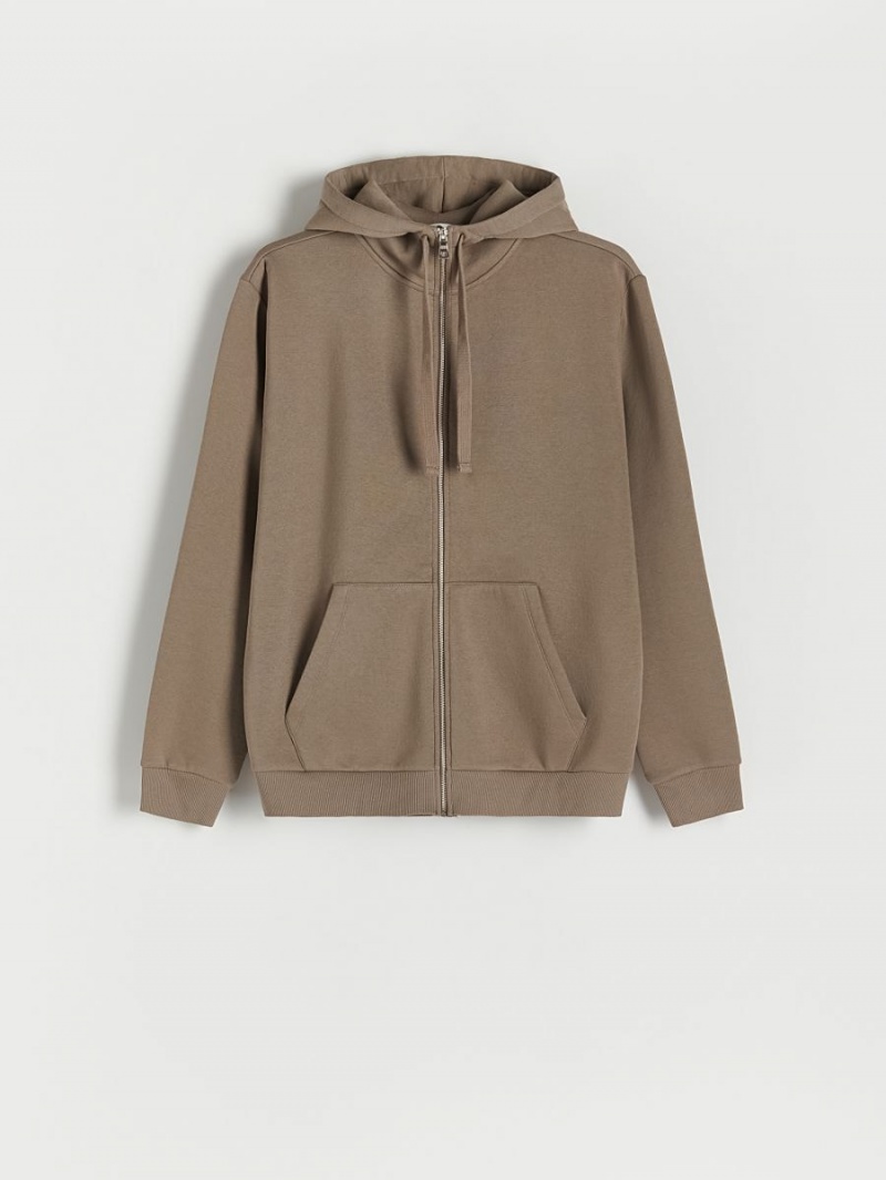 Reserved Zip up hoodie Béžové | 70253EAYP