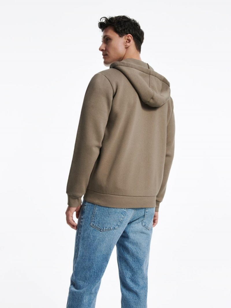 Reserved Zip up hoodie Béžové | 70253EAYP
