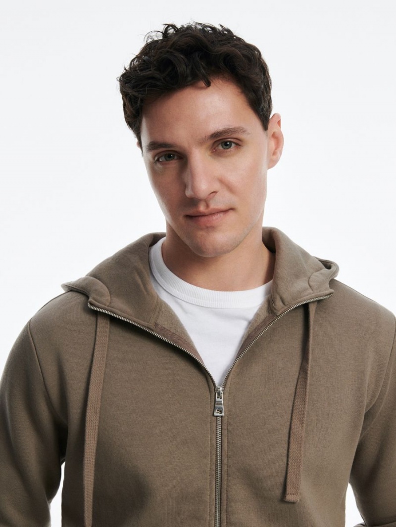 Reserved Zip up hoodie Béžové | 70253EAYP
